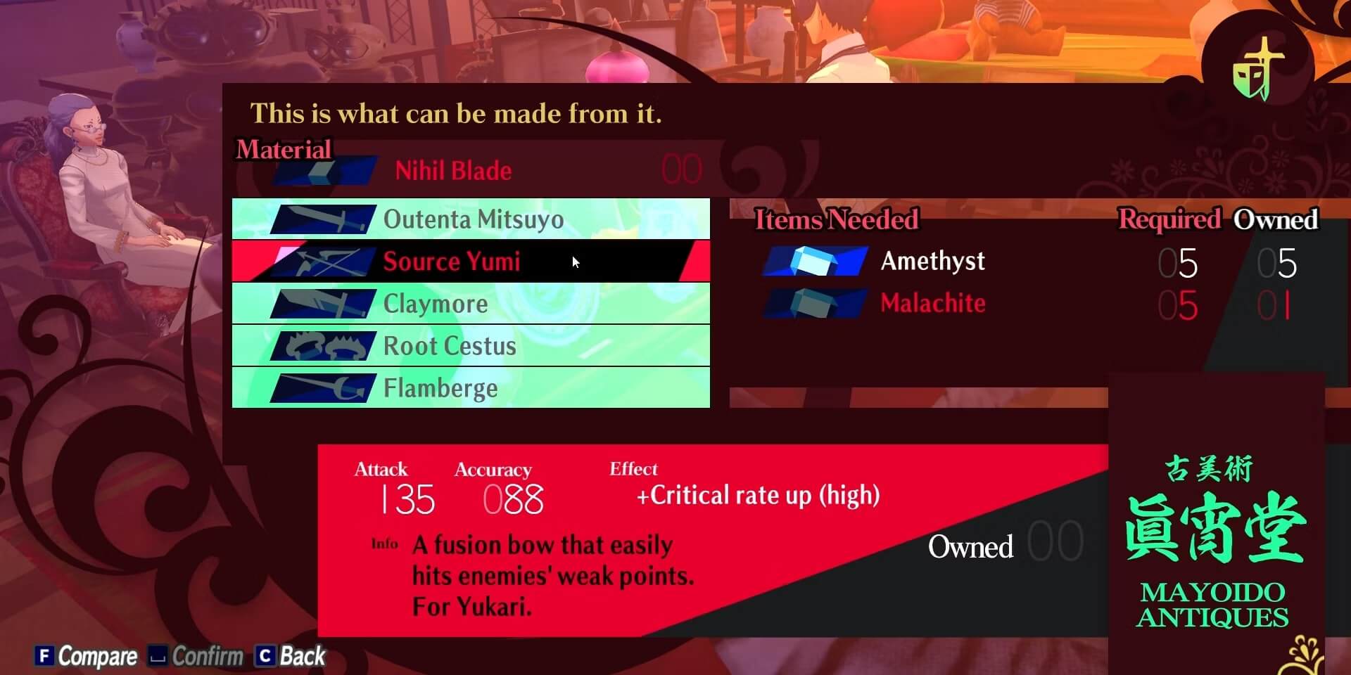 Hướng dẫn hợp thể vũ khí trong Persona 3 Reload