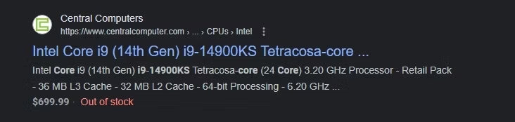 CPU Intel Core i9-14900KS mới sẽ có giá cao hơn 13900KS - Gamelade
